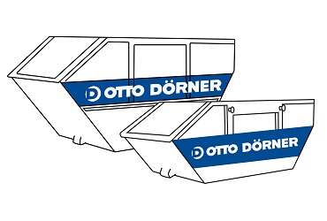 Zwei verschieden große Absetzcontainer mit dem Aufdruck "OTTO DÖRNER" sind abgebildet.